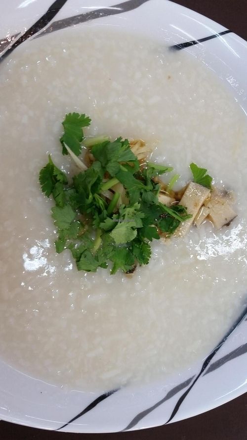 Cantonese Veg fish congee at Henry Vegetarian in East Singapore
