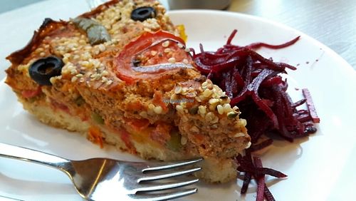 pizza quiche (GF) at Veggie Garden in Prague