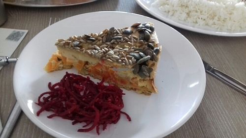 tarte a la patate douce  at Veggie Garden in Prague
