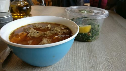 109 k for this soup and salad at Veggie Garden in Prague