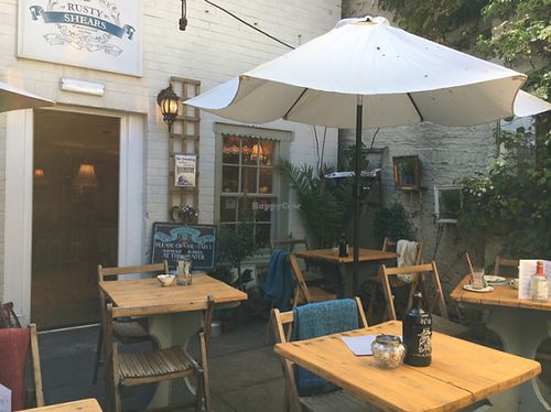 garden patio  at Rusty Shears in Whitby