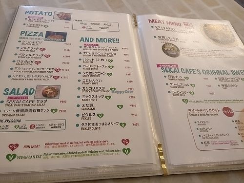 Menu at Sekai Cafe - Asakusa in Tokyo
