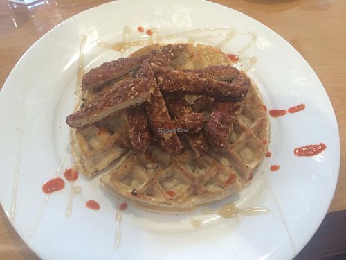 Vegan Chikn' n Waffles at Chef Reeky's in Chester