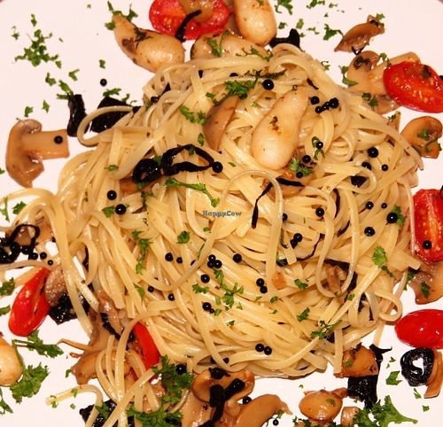 Surf and turf pasta at Amaluna Restaurant & Lab in Punta Cana