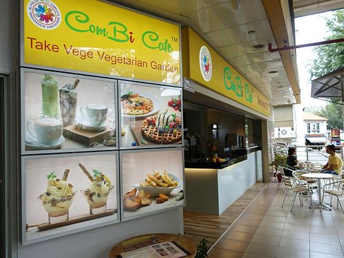 shop exterior with outdoor dining at ComBi Cafe in East Singapore