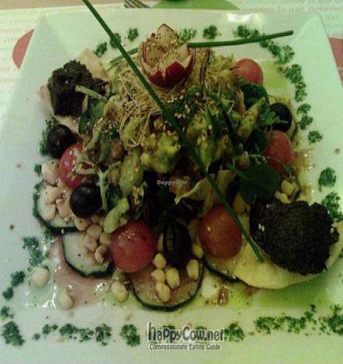 Timbal de Aguacate, this is a large vegan salad at Yerbabuena - Bordadores in Madrid