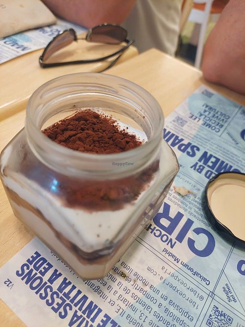 Menu of the day / dessert / tiramisu (vegan) at Yerbabuena - Bordadores in Madrid