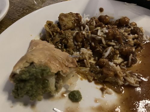 Half eaten plate of food 😁  at India K'Raja in Richmond