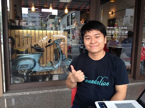 Chang Chien Cheng En, 24 - years old owner of Ye Su Vegan Brunch Spaghetti House has been vegan since he was born.  All his family are vegans. at Yé Shū 耶蔬 in Kaohsiung