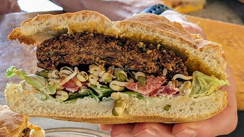 Bean burger at Gugar in Valletta