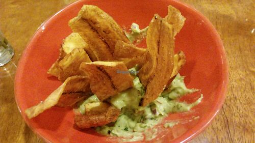 Chips de plátano con guacamole at Siembra in Lima