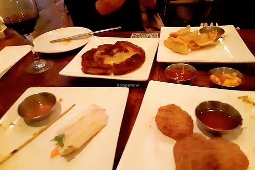 Crispy wontons, summer rolls, scallion pancakes and crispy soy. at LuAnne's Wild Ginger in New York City