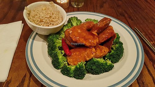 Orange seitan at LuAnne's Wild Ginger in New York City