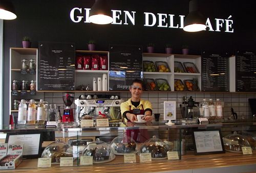 Food Bar and Cash desk at Green Deli Cafe - Rakovski in Sofia
