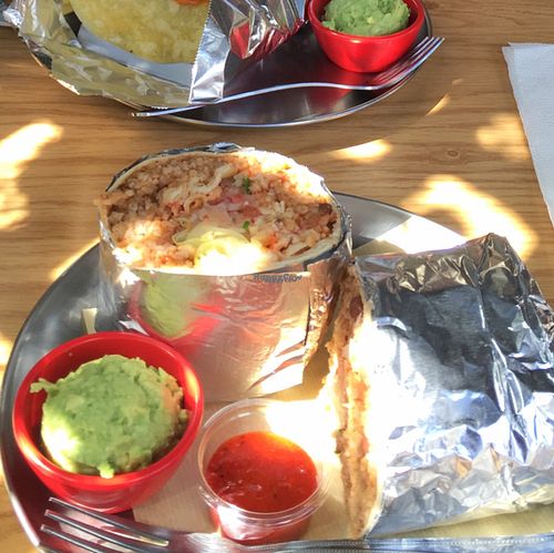 tofu burrito with side guacamole  at Gusto Taco 구스토 타코 in Seoul