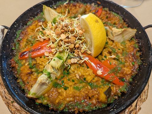 vegetable paella at Vegetalia - Gotico in Barcelona