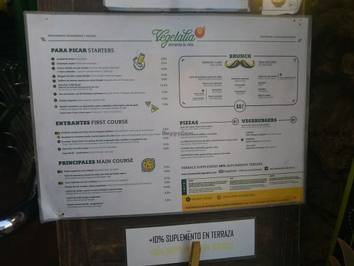 Food prices at Vegetalia - Gotico in Barcelona