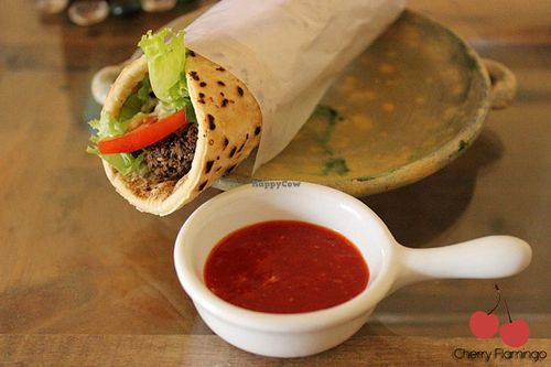 Vegan Falafel wrap  at United Falafel Organization in Vilcabamba