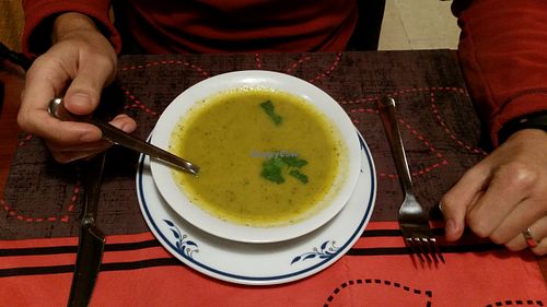 Soup at Govinda's in Oeiras