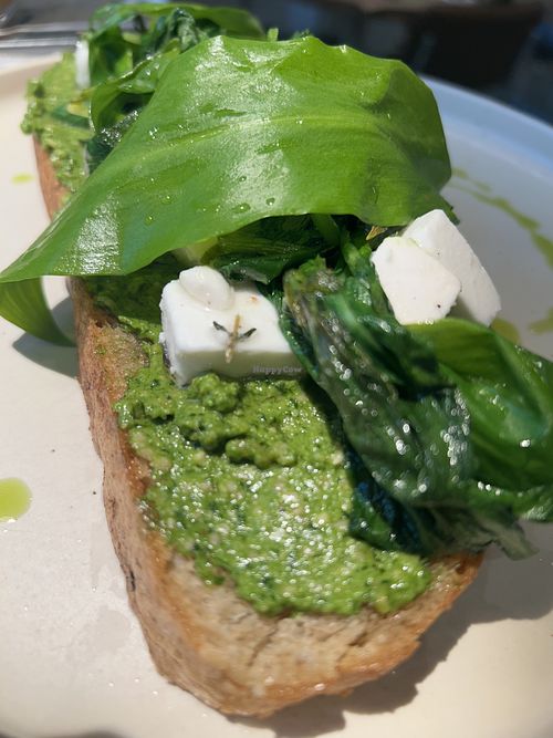 Open sandwich with pesto and feta   at Nadzieja JE SUS in Poznan