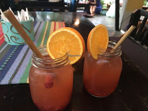 Organic Raspberry Orange Iced Tea at Karma Kafe in Koh Phangan