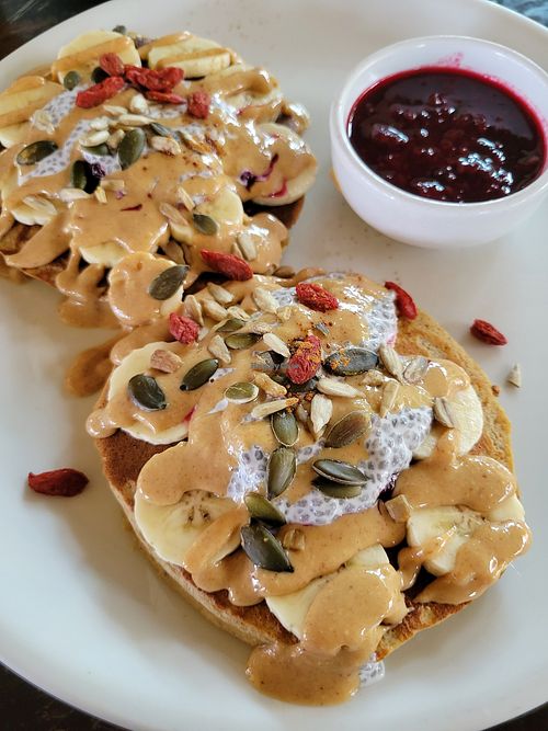 Protein pancakes again at Karma Kafe in Koh Phangan