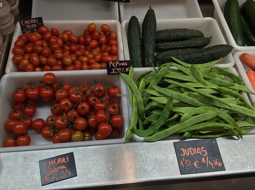 fresh organic produce and vegan products at La Caracola in Malaga