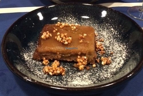 Mousse and Apple Crisp at Lupin Restaurante Vegetariano in Porto