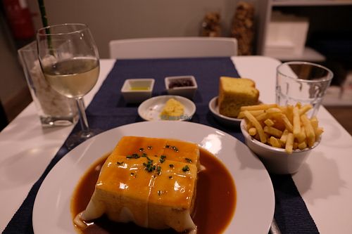 Francesinha at Lupin Restaurante Vegetariano in Porto