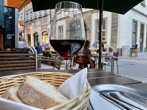 wine & bread at Spaghetteria Orlando in Bamberg