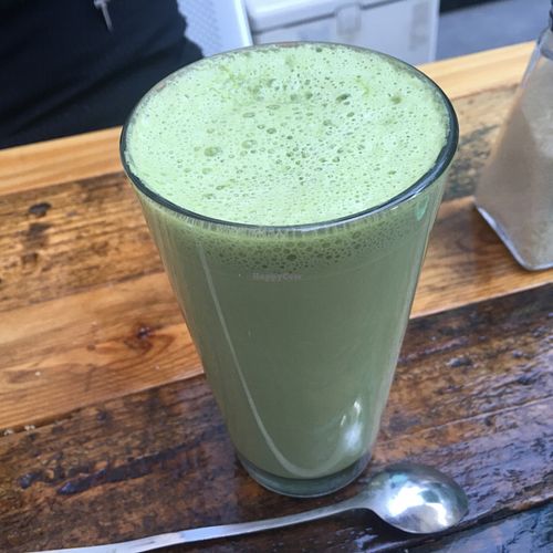matcha latte at VEVAY in Frankfurt