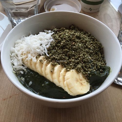 green Acai bowl at Nourish Cafe - Richmond District in San Francisco