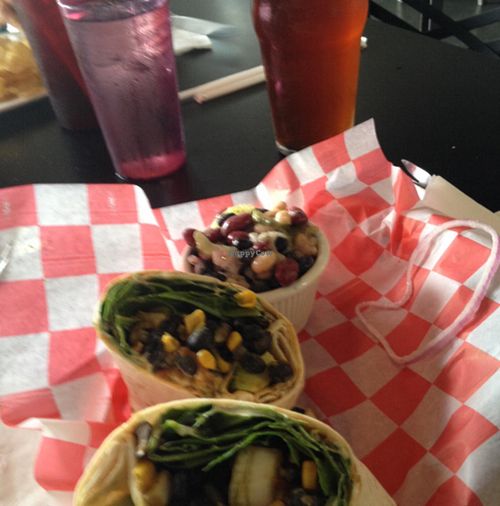 Black bean & corn wrap at Earth Friends Cafe in New Albany