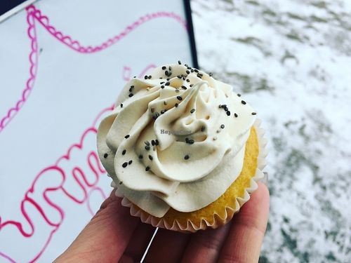 Lemon Cupcake with Creemcheez Icing & chia seeds at Naked Cafe in Kelowna