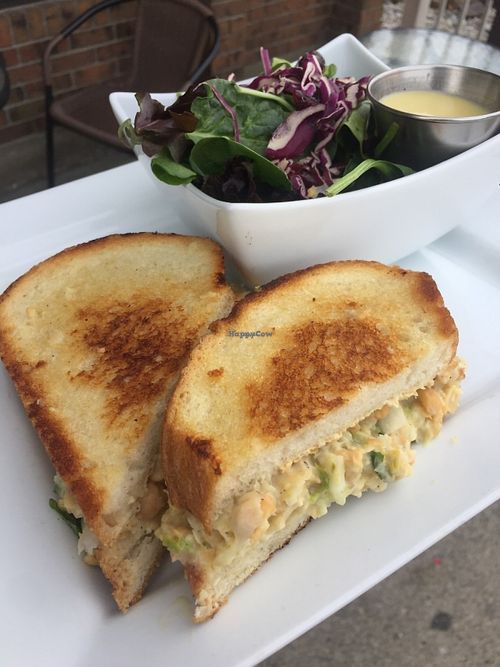 Toona Melt with seasonal house salad  at Naked Cafe in Kelowna