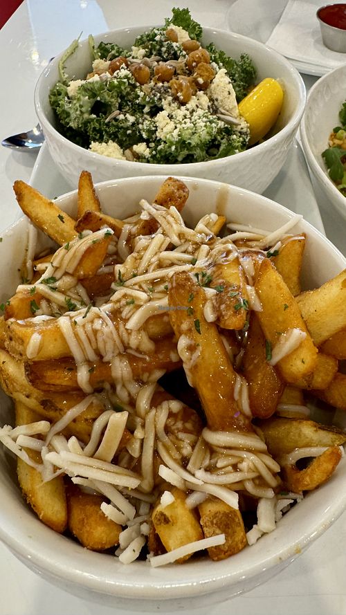 Poutine & Kale Caesar Salad  at Naked Cafe in Kelowna