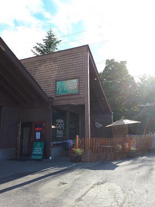 Outside at Allie's Vegan Pizzeria and Cafe in Spokane