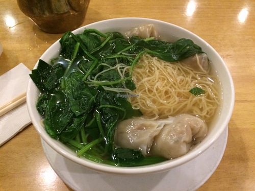 wonton noodle soup  at Happy Buddha in Flushing