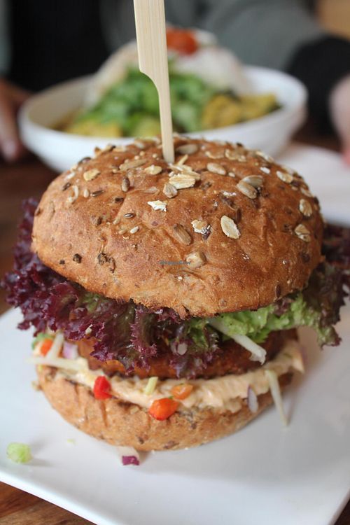 I can't remember the real name, but it was more or less the only vegan burger on the menu, called something like Mexican Burger with Jalapeño cream. at Greenway in Antwerpen