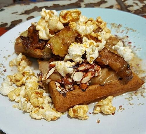 salted caramel waffles (with popcorn!) at Argo on the Parade in Adelaide
