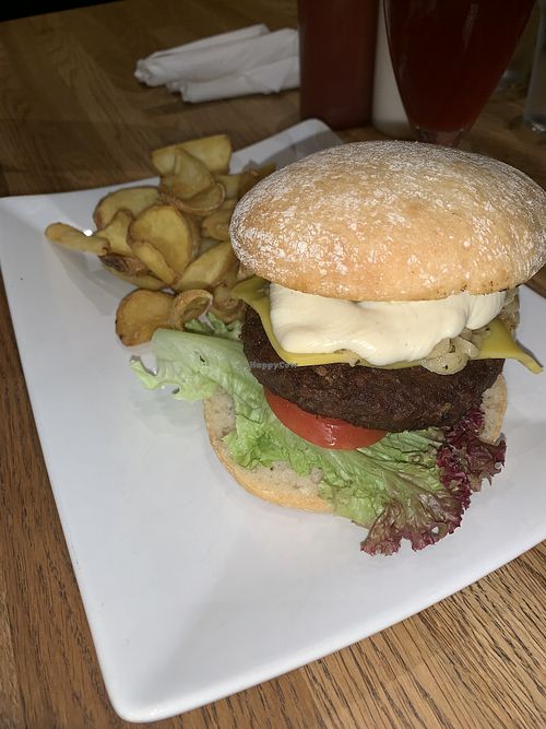 Mayo and mustard burger  at The Vegan Bar in Malmo
