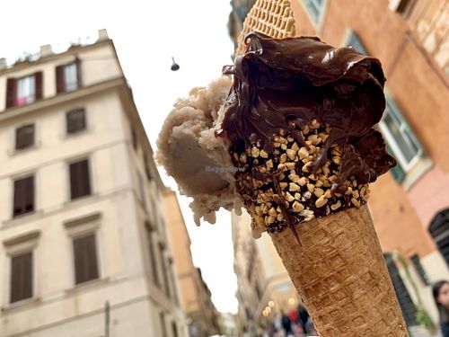 vegan chocolate godzilla destroys the city  at Gelateria dell Angeletto in Rome