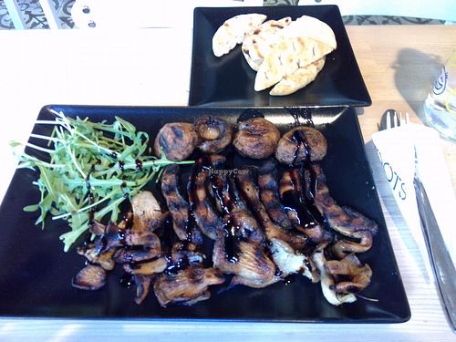 Fried mushroom plate at roots in Thessaloniki