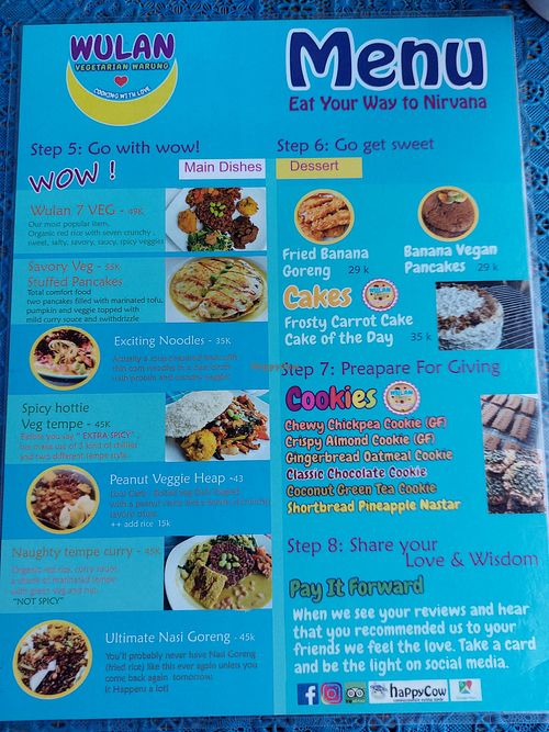 Menu 2 at Wulan Vegetarian Warung in Ubud