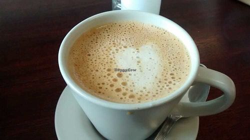 Latte with oatmilk at Breadshare Bakery and Cafe in Edinburgh