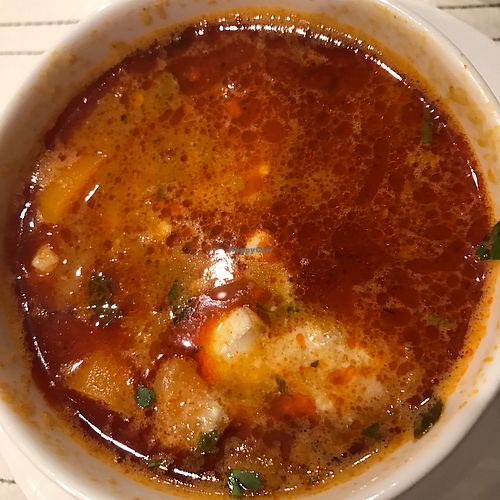 Hungarian bean soup - amazing flavors!  at Napfenyes Bistro in Budapest