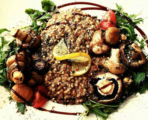 mushroom buckwheat ragout at triVida in Klagenfurt