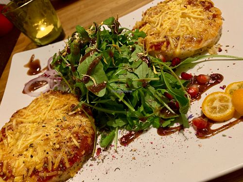 polenta 'pizza' at triVida in Klagenfurt