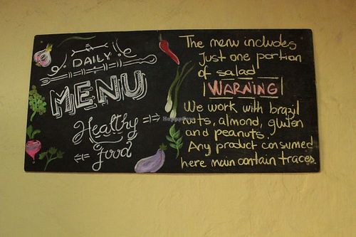 warning at The Green Patio in Cusco