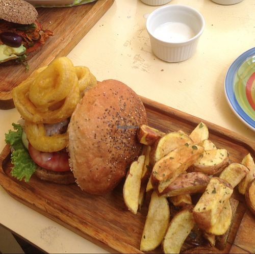 black bean burger  at The Green Patio in Cusco